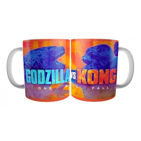 Taza De Cerámica Godzilla Vs Kong Monstruos Mod 01