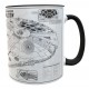 Taza Star Wars Negra Halcon Milenario Planos Falcon