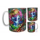 Taza Stitch Vitral Lilo Disney Arte Cerámica Ohana