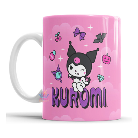 714720-MLA74679779389_022024,Taza Cerámica Kuromi My Melody Hello Kitty Personaje Punk M2