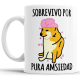 900130-MLA76011490947_042024,Taza Cerámica Perro Meme Sobrevivo Por Pura Amsiedad Cheems 