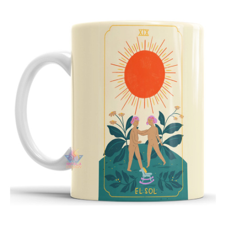 766448-MLA75724243522_042024,Taza Cerámica Meditación Cartas Tarot Estrella Sol Mod 19