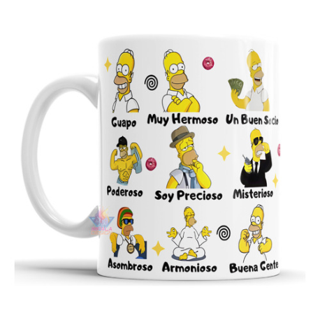 629836-MLA76993439669_062024,Taza Homero Guapo Poderoso Asombroso Hermoso Simpson Meme 