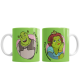 Taza Cerámica Shrek Fiona Amor Frase Ogro Enamorados Siempre