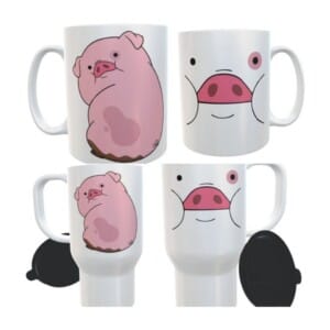 Combo Taza Y Jarro Térmico Plástico Gravity Falls Pato Chancho