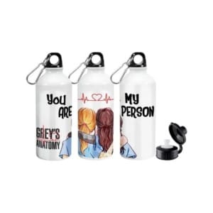 Botella Deportiva Greys Anatomy Doble Tapa Aluminio Modelos