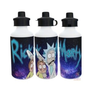 Botella Deportiva Rick Y Morty Ojos Universo 2 Tapas Alumin