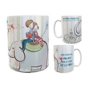 Taza Amor Frase San Valentín Elefante Love Enamorados Ceram