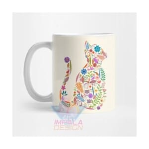 Taza Gato Cat Gatito Gatitos Flores Regalo Cerámica