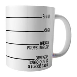 Taza Silencio Hablar Medidas Caca Cerámica Mod 02