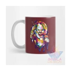 Taza Chucky Terror Cuchillo Muñeco Cerámica Childs Mod 05