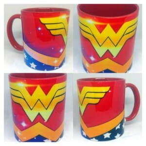 Taza Wonder Woman Mujer Maravilla Cerámica Roja