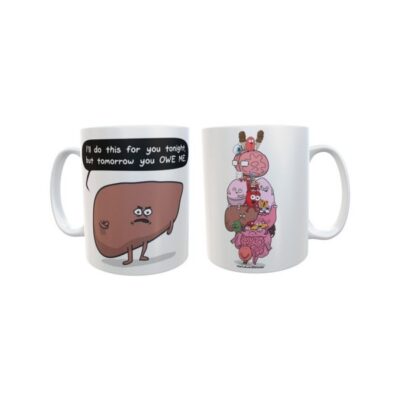 Taza The Awkward Yeti Heart And Brain Liver Comics