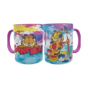 Gato Garfield Taza Cerámica Dibujo Felino Exotico Pintando