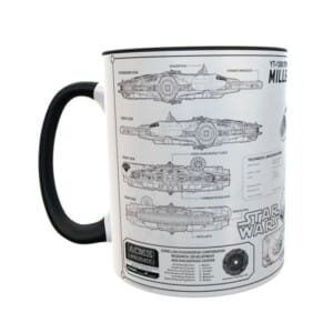 Taza Star Wars Negra Halcon Milenario Planos Falcon