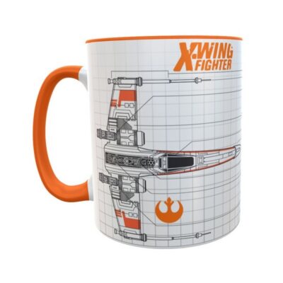 Taza Star Wars Xwing Fighter Planos Alianza Rebelde Naranja