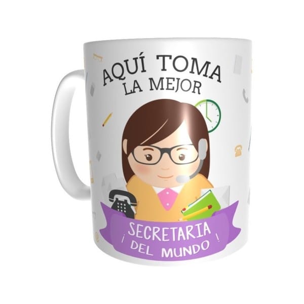 Taza Aquí Toma La Mejor Secretaria Regalo Original Cerámica 1 Taza Aquí Toma La Mejor Secretaria Regalo Original Cerámica