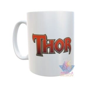 Taza Thor Martillo Rayo Marvel Comic Cerámica