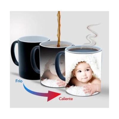Taza Mágica Cambia Color Personalizada Con Foto Frase O Logo