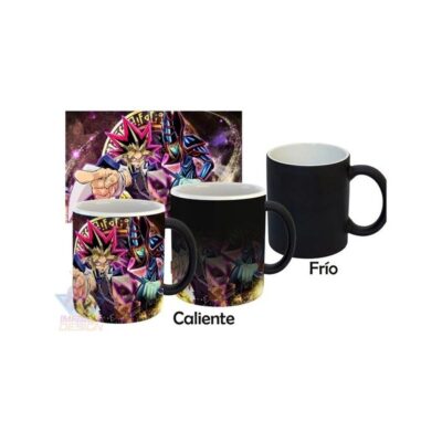 Taza Mágica Yu Gi Oh Mago Obscuro Cerámica Termosensible
