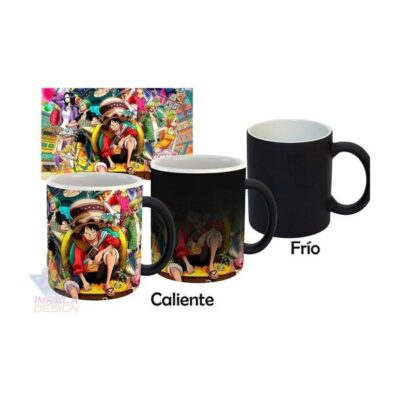 Taza Mágica One Piece 2 Estampida Cerámica Termosensible