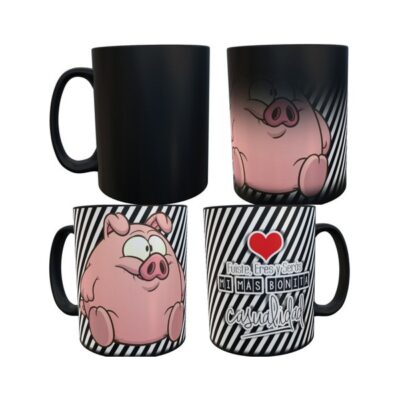 Taza Mágica Chancho Cerdo Amor Frase Casualidad Cerámica