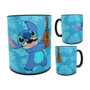 Stitch Taza Mágica Cerámica Guitarra Aloha Disney