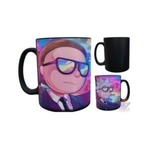 Taza Mágica Rick Y Morty Lentes Traje Negro Cerámica