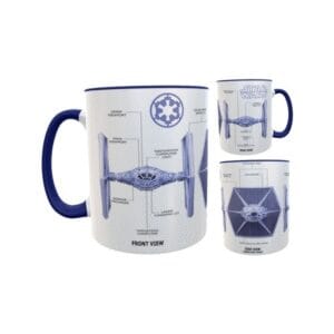 Taza Star Wars Halcón Milenario Nave Interior Y Asa Azul