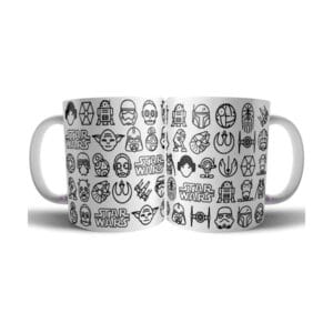 980690-MLA53531756170_012023,Taza Cerámica Star Wars Collage Personajes Saga Película