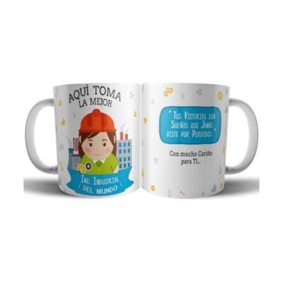 765781-MLA73440417211_122023,Taza Ingeniera Industrial Cerámica Profesiones La Mejor