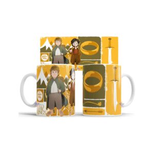 877413-MLA73993689233_012024,Taza De Cerámica Señor De Los Anillos Frodo Sam Viaje Mordor