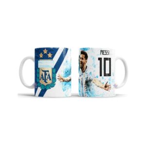 913111-MLA73632141142_122023,Taza De Cerámica Messi Campeón Mundial Escudo Afa Estrellas