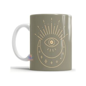 788820-MLA75891525057_042024,Taza Cerámica Meditación Cartas Tarot Gato Luna Sol Mod 09