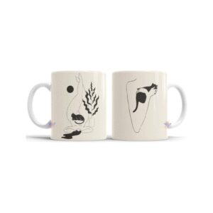 760083-MLA75723723348_042024,Taza De Cerámica Meditación Cartas Tarot Gato Luna Mod 05