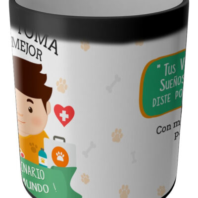 Taza Magica Aqui Toma El La Mejor Profesiones Regalo Familia VETERINARIO