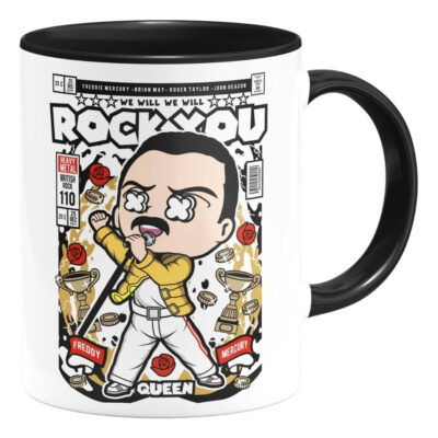 Taza Interior De Color Freddie Mercury Queen Comic 03