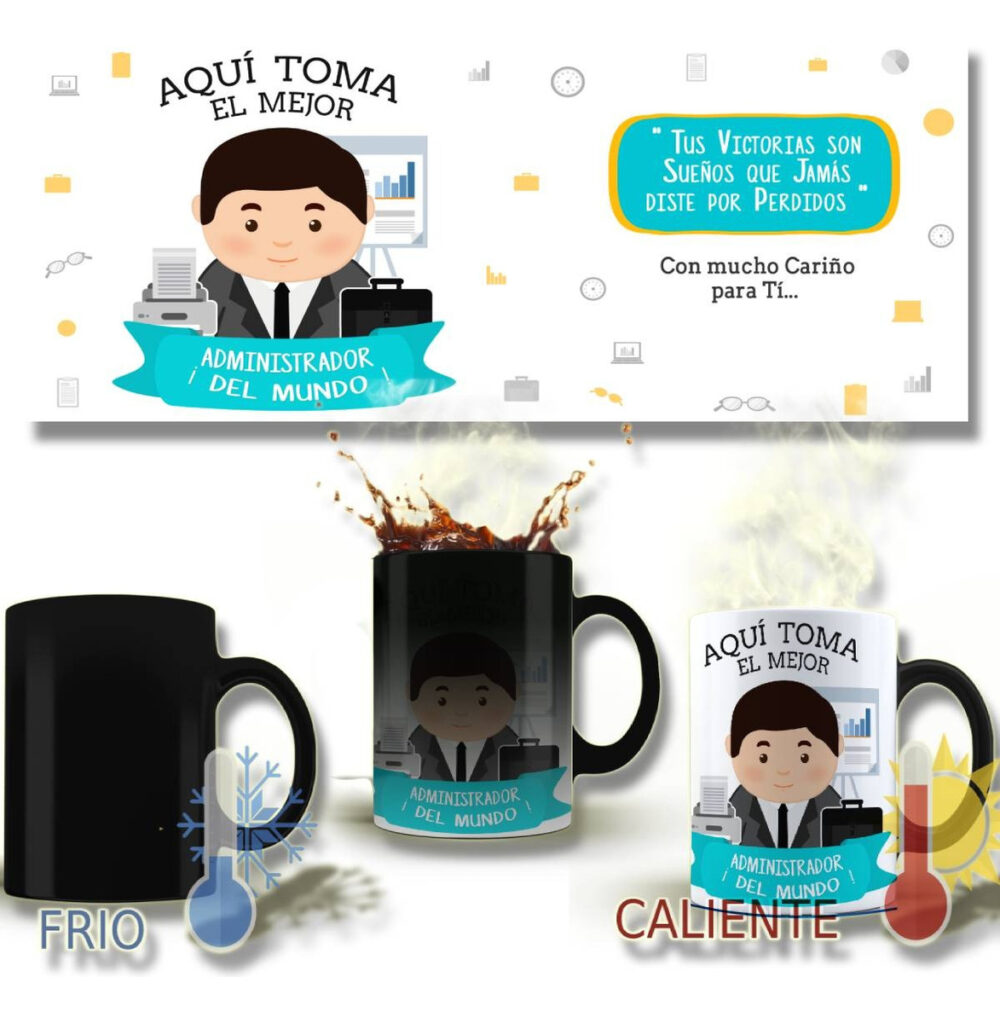 Taza Magica Aqui Toma El La Mejor Profesiones Regalo Familia ADMINISTRADOR - Image 2