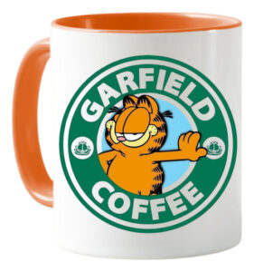Garfield Coffe Taza Ceramica Interior Color Logo