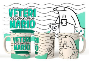 Taza Cerámica Flork Profesiones Trabajo Veterinario