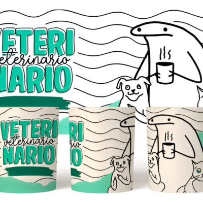 Taza Cerámica Flork Profesiones Trabajo Veterinario