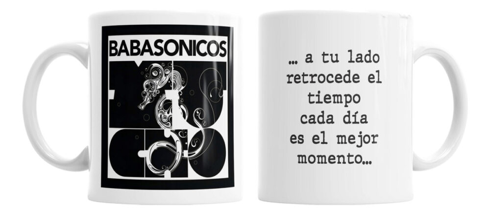Taza Cerámica Babasónicos Frase Tapa Disco Mucho Diseño Rock