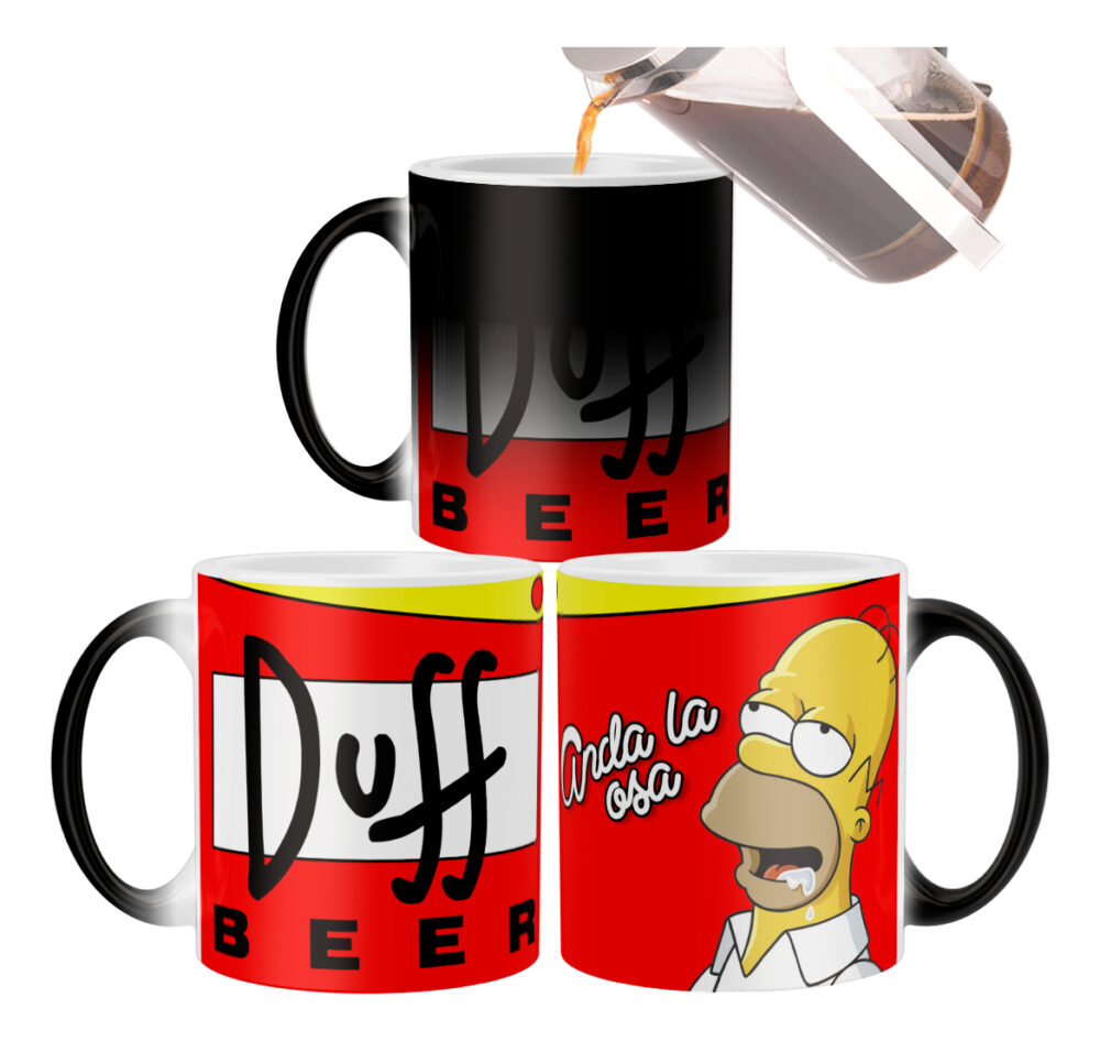 Taza Mágica Simpson Homero Anda La Osa Duff
