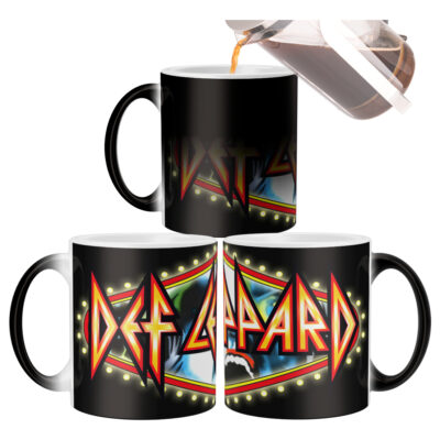 Taza Mágica Def Leppard Rock Roll Internacional Música Logo