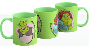 Taza Shrek Fiona Cerámica Ogro Amor Frase Enamorados Siempre