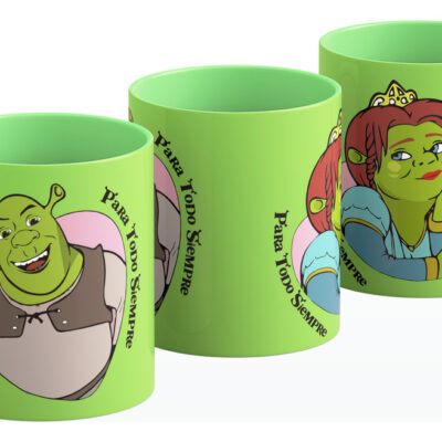 Taza Shrek Fiona Cerámica Ogro Amor Frase Enamorados Siempre