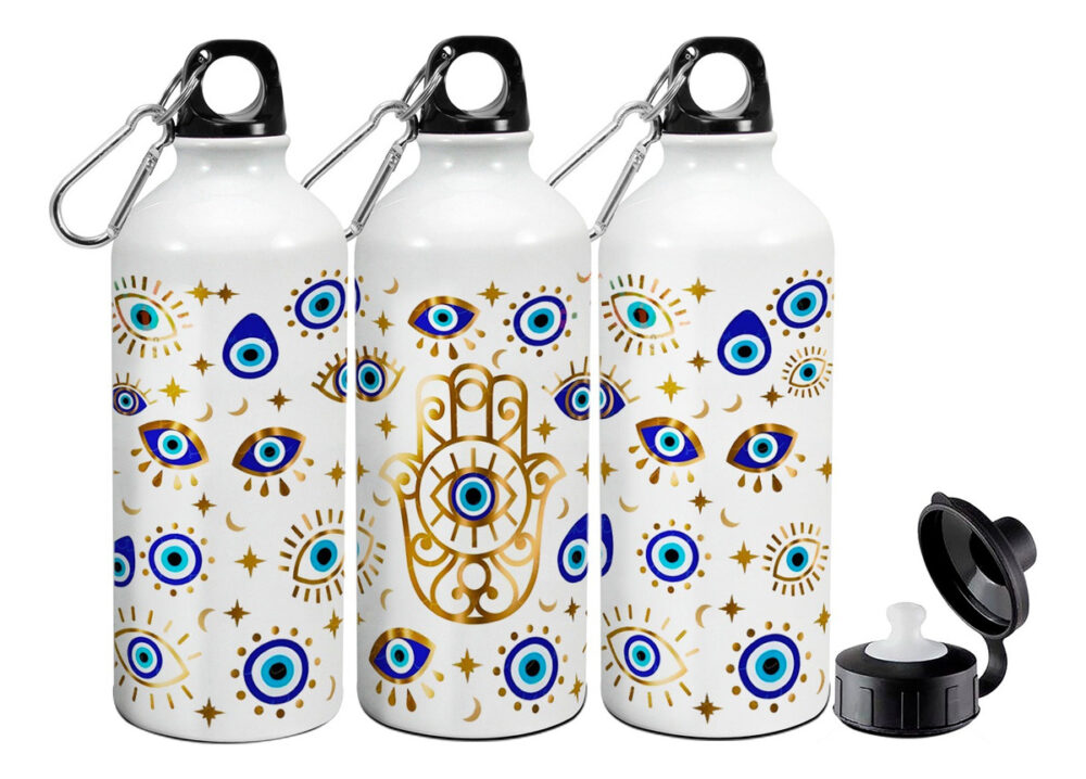 Botella Deportiva Mano De Fátima Con Ojo Turco - Protección