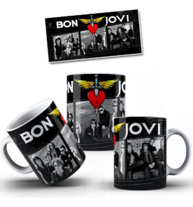 Taza Cerámica Rock Internacional Música Todas Las Bandas Pop bon jovi