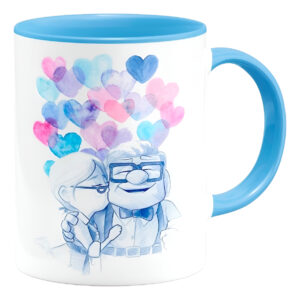 Taza Interior De Color Up Globos San Valentin Carl Amor Love