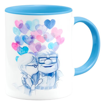 Taza Interior De Color Up Globos San Valentin Carl Amor Love
